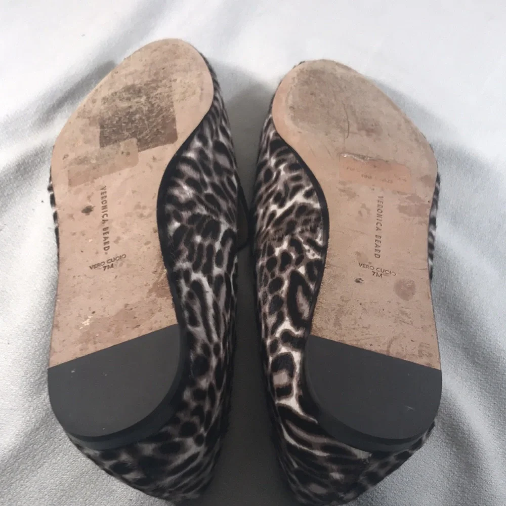 Veronica Beard Griffin Brown Leopard Print Calf Hair Women's Slip On Loafers